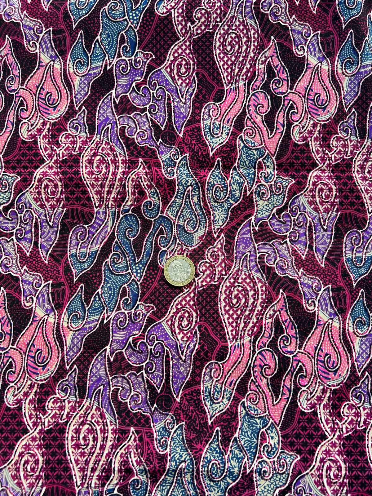Modal Rayon Estampado Burdeo