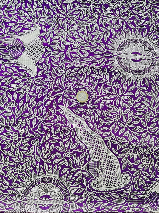 Algodón Estampado Indonesia Morado