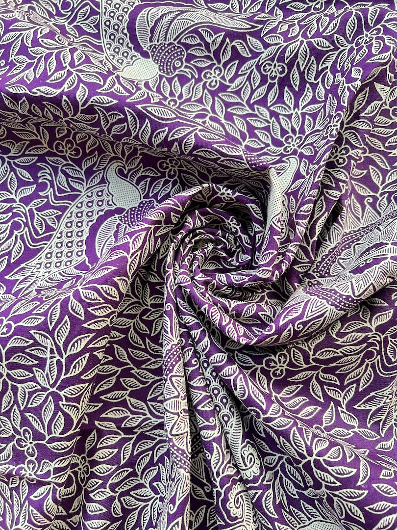 Algodón Estampado Indonesia Morado