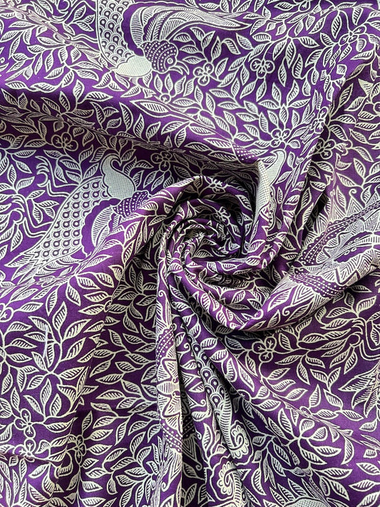 Algodón Estampado Indonesia Morado