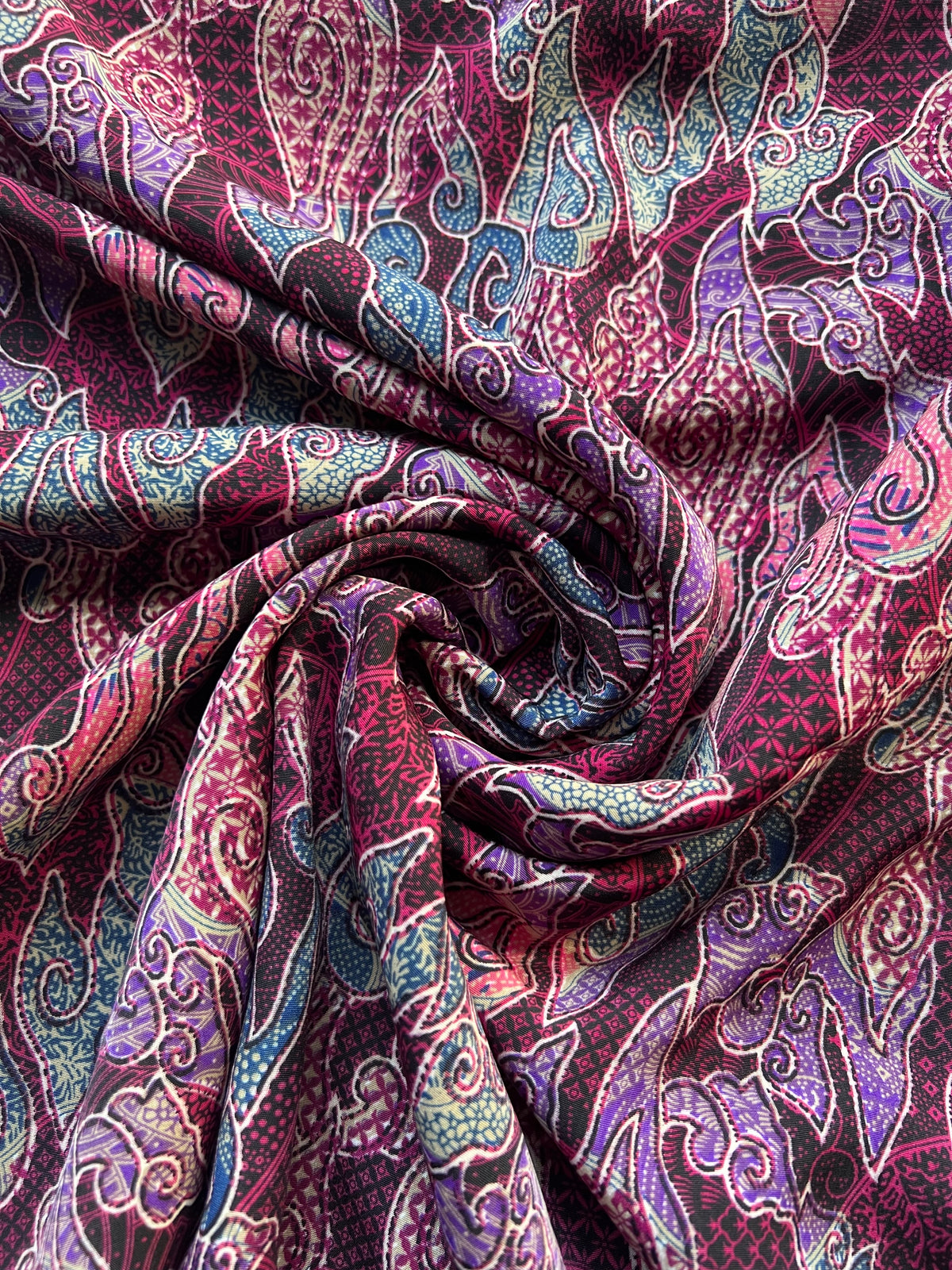 Modal Rayon Estampado Burdeo