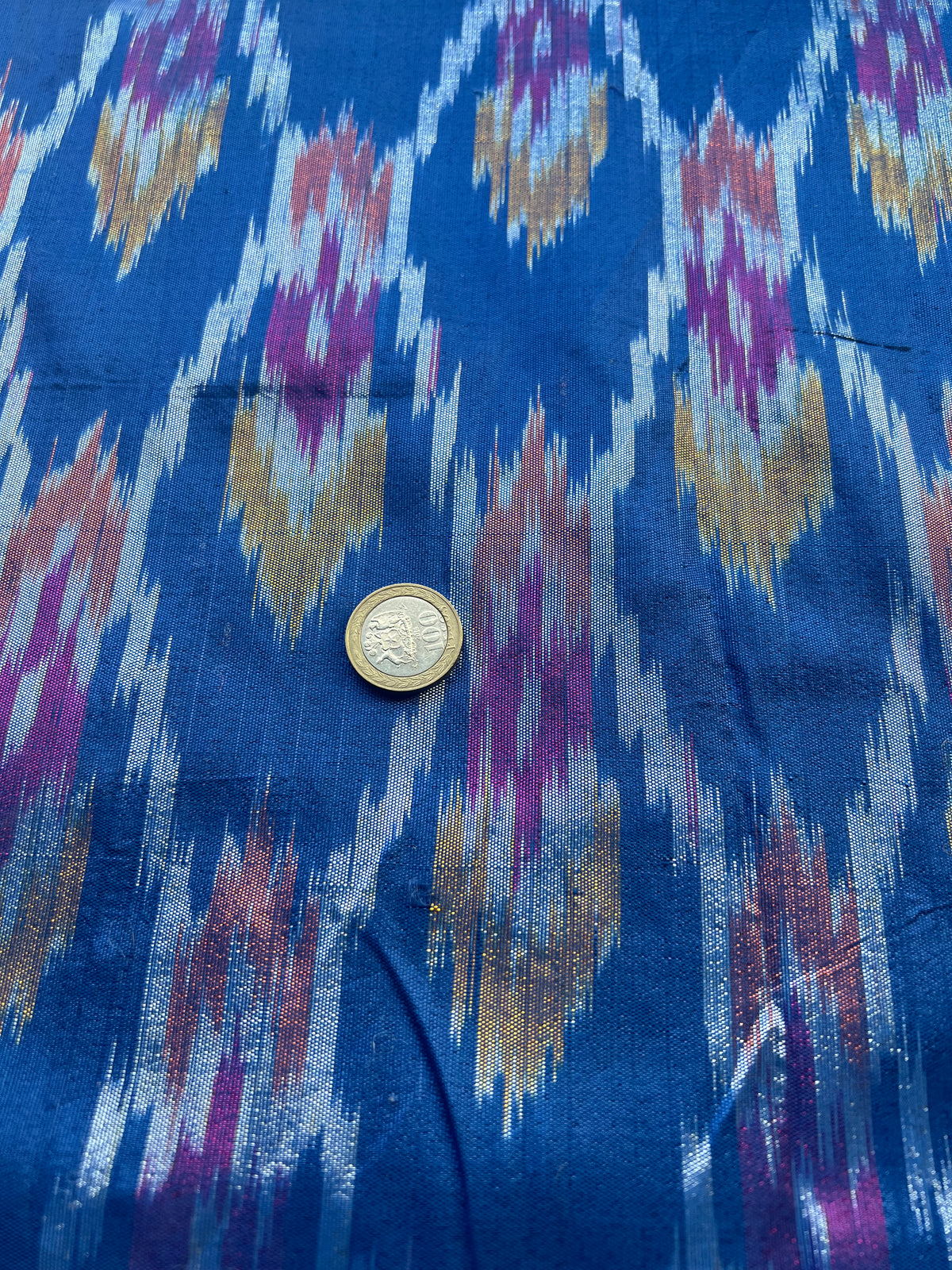Jacquard Chevrons Fiesta Algodón Azul