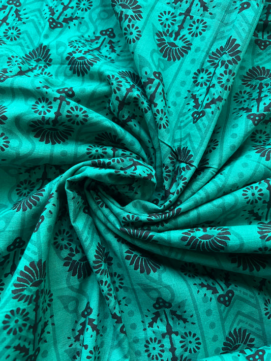Algodón Estampado Verde