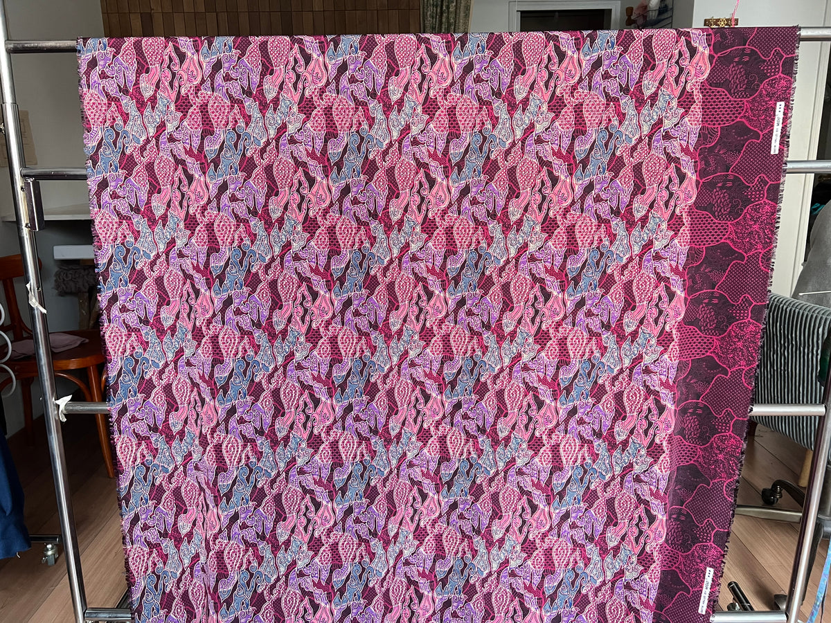 Modal Rayon Estampado Burdeo