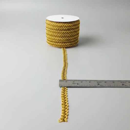 Cinta Pasamanería Bordada India Delgada Amarillo