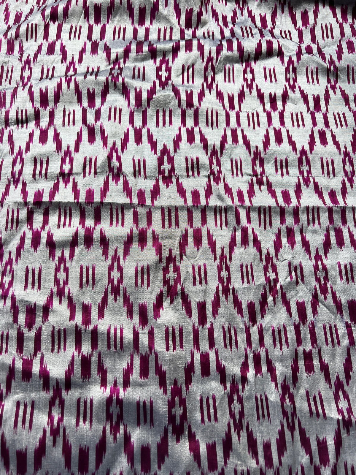 Sari De Seda Indio Vintage Gris y Morado por Metro