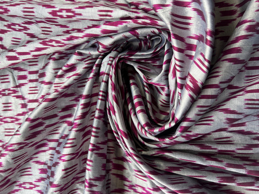 Sari De Seda Indio Vintage Gris y Morado por Metro