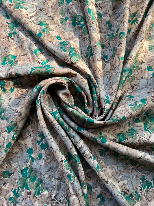 Sari Indio Vintage Verde Estampado