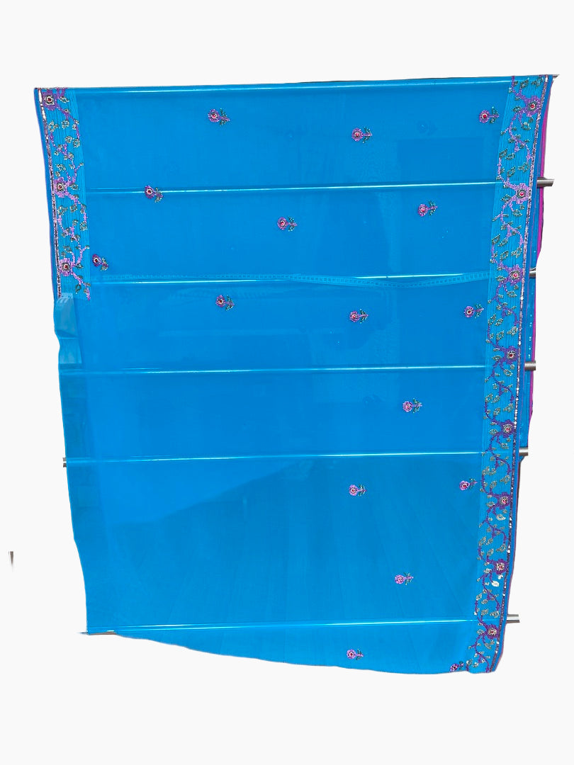 Sari Indio Vintage Seda Pedrería Calipso