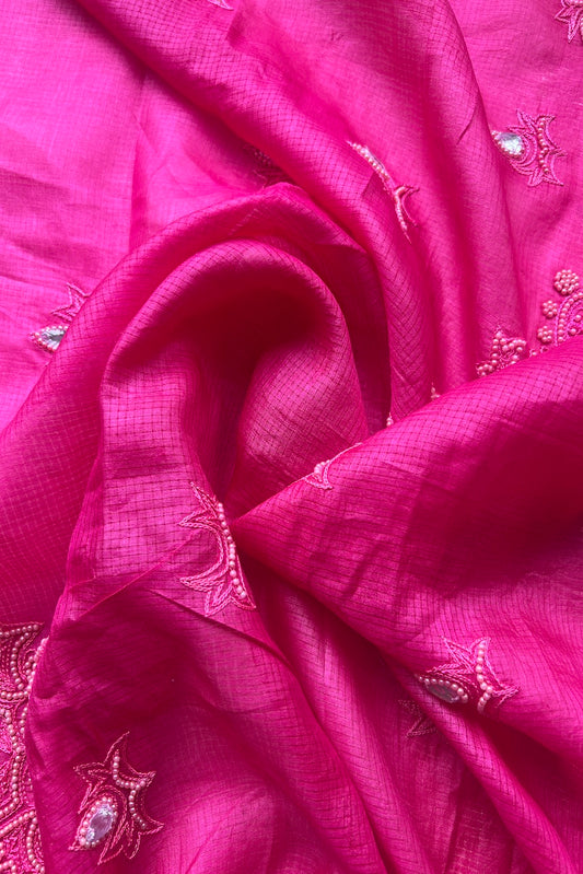 Sari Indio Vintage Pedrería Rosado Corte Único