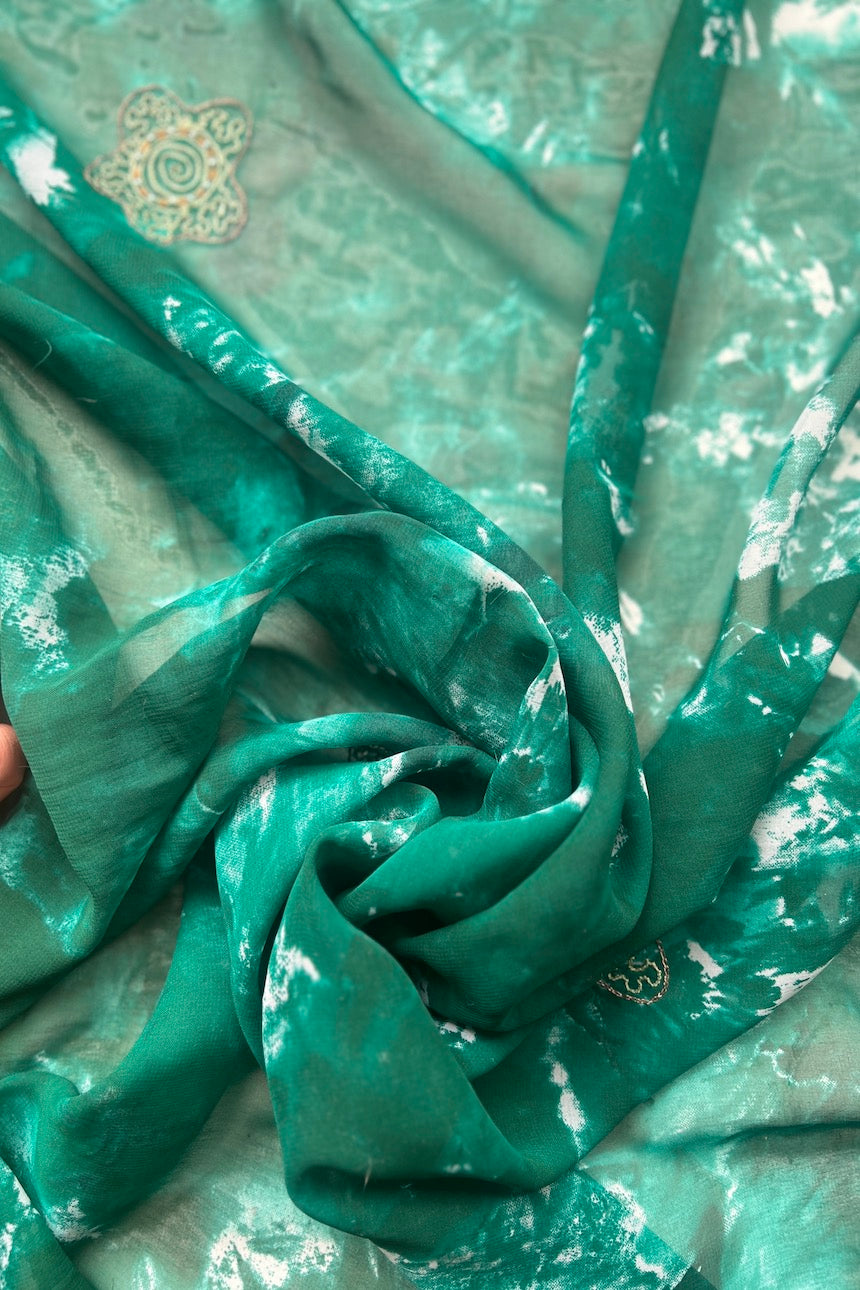 Sari Indio Vintage Verde Completo