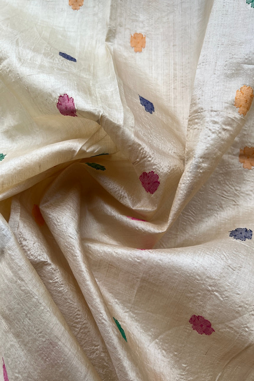 Sari Indio Vintage Seda Beige Completo