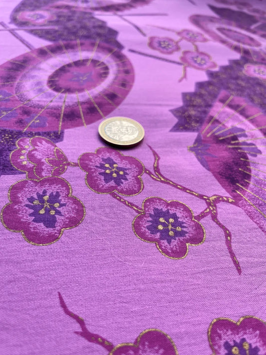 Algodón Estampado Morado