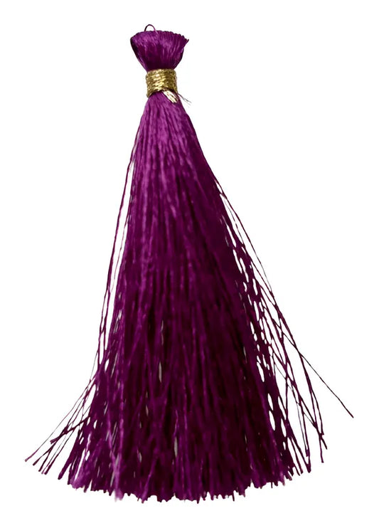 Borlas Decorativas Morado Dorado Cortas