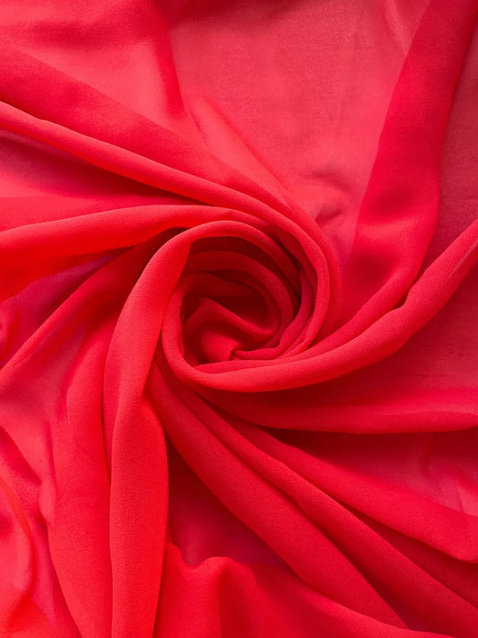 Seda Gasa Chiffón Fiesta Rojo