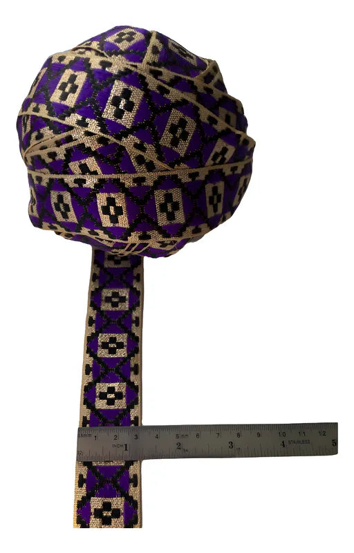 Cinta Pasamanería Bordada India Delgada Morado