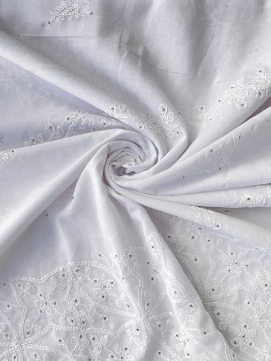 Sari Indio Vintage Pedrería Algodón Blanco