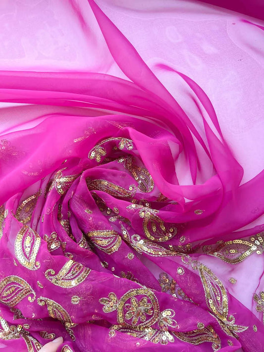 Sari Indio Vintage Pedrería Rosado
