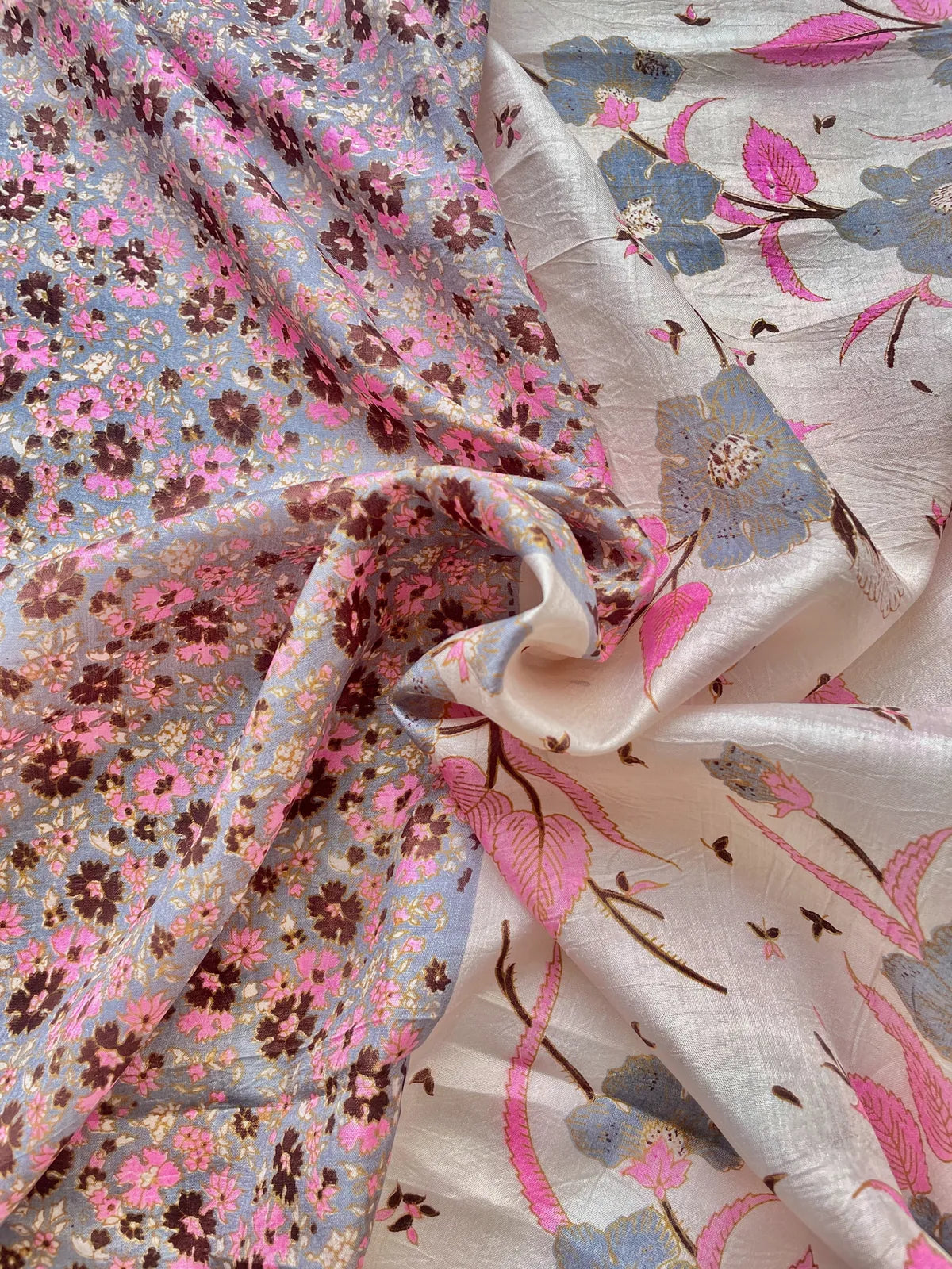 Sari Indio Vintage Seda Rosado