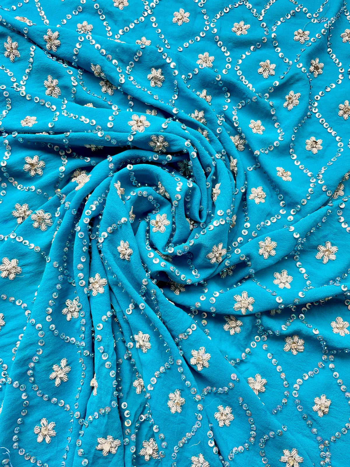 Sari Indio Vintage Pedrería Turquesa