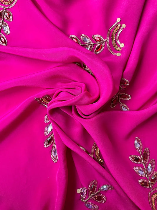 Sari Indio Vintage Pedrería Rosado