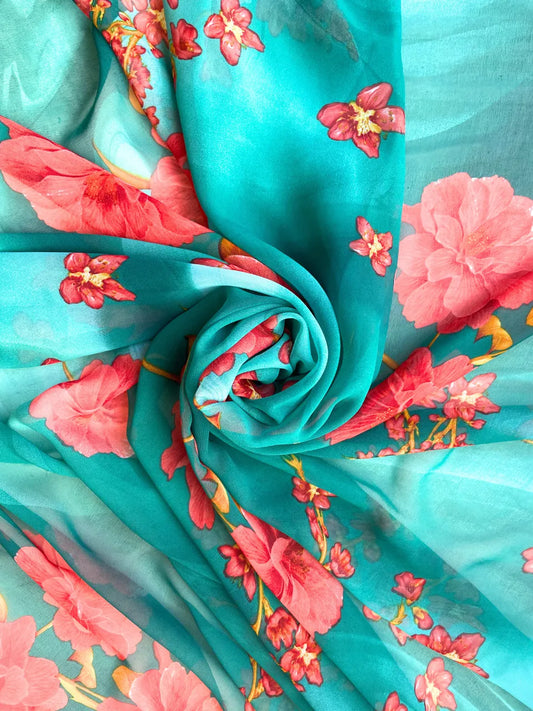 Gasa Chiffon Fiesta Turquesa