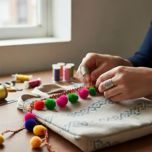 Cinta Pasamanería Pompones Divertidos Multicolor
